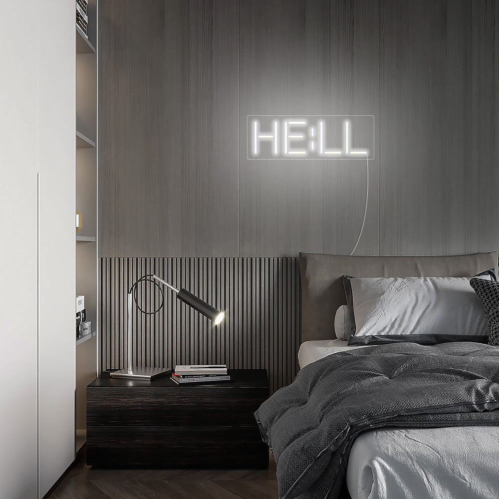 Mini HELL Word LED Neon Sign in Cool White