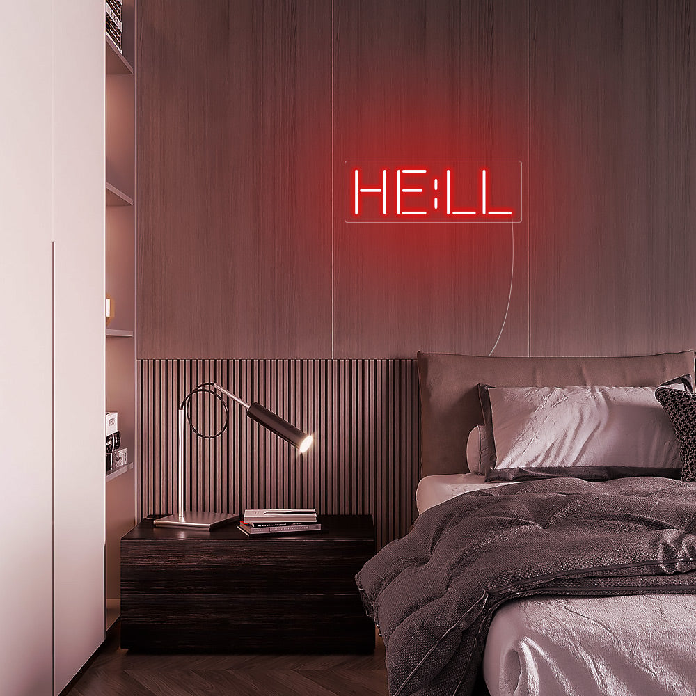 Mini HELL Word LED Neon Sign in Red