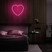 Mini Heart LED Neon Sign in Hot Pink