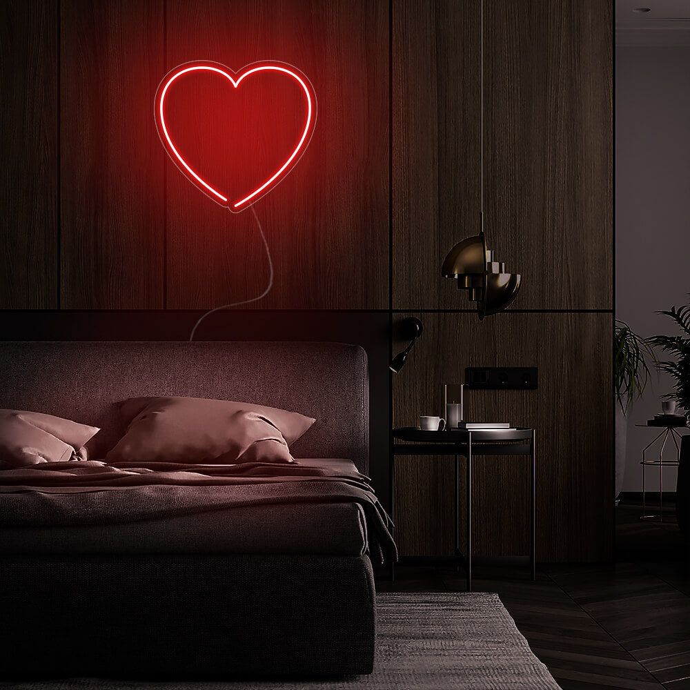 Mini Heart LED Neon Sign in Red