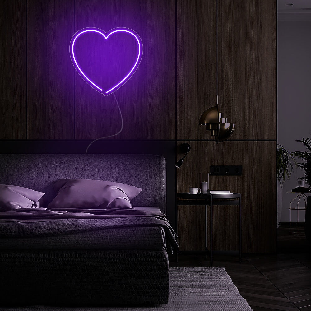 Mini Heart LED Neon Sign in Purple