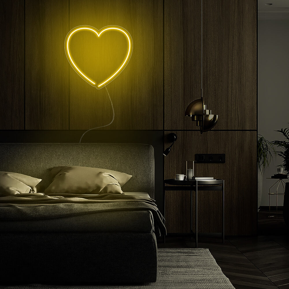 Mini Heart LED Neon Sign in Yellow