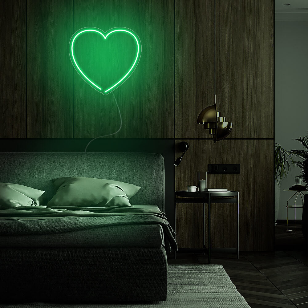 Mini Heart LED Neon Sign in Green