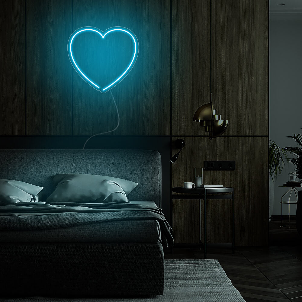 Mini Heart LED Neon Sign in Ice Blue