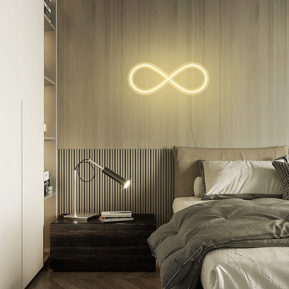 Mini Infinity Symbol LED Neon Sign in Warm White