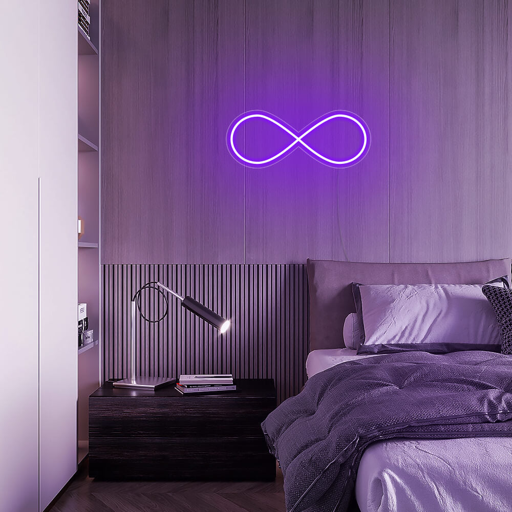 Mini Infinity Symbol LED Neon Sign in Purple