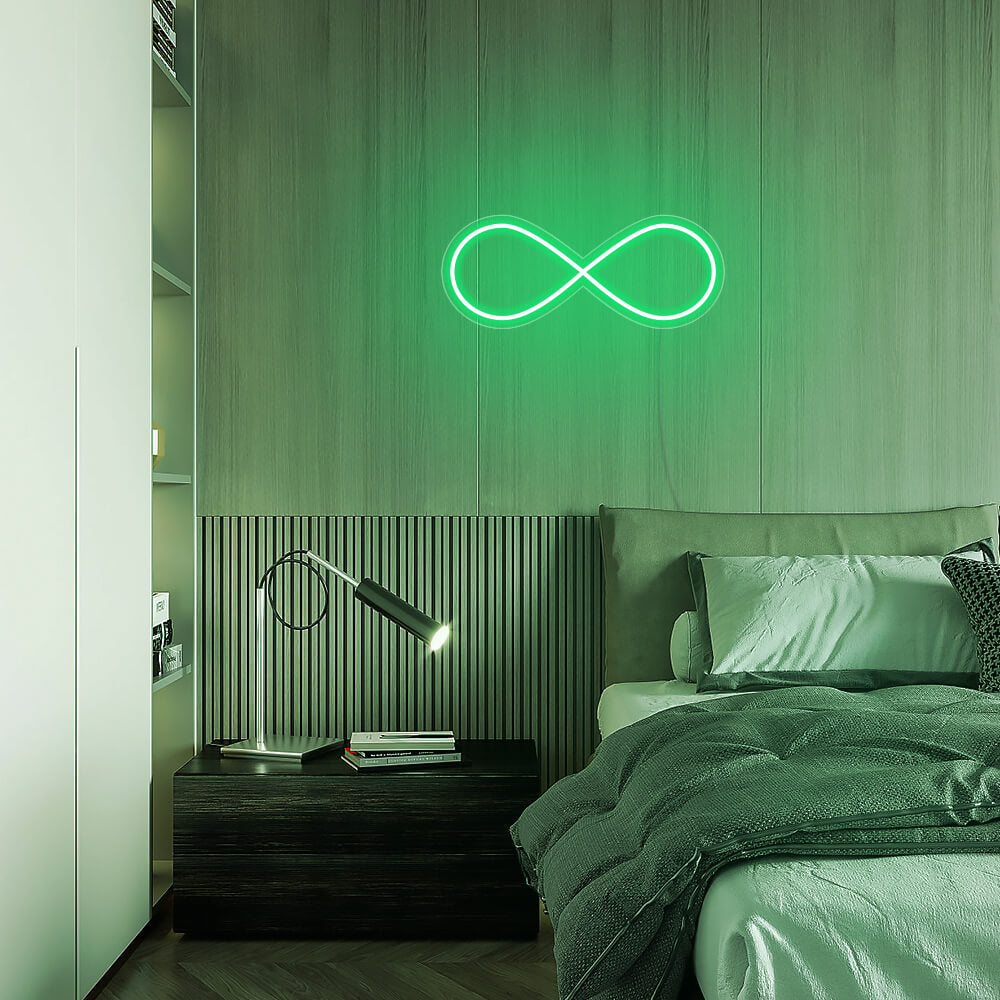 Mini Infinity Symbol LED Neon Sign in Green