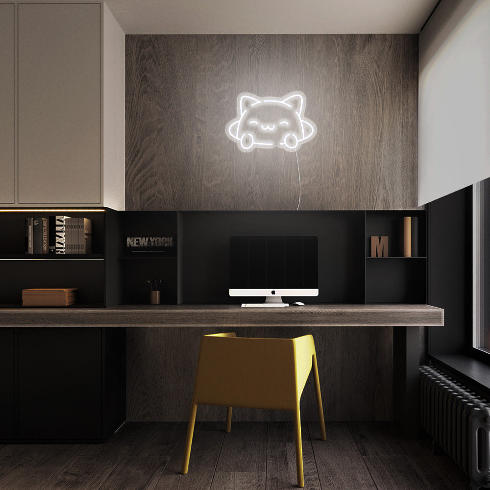 Mini Kitty Cat LED Neon Sign in Cool White