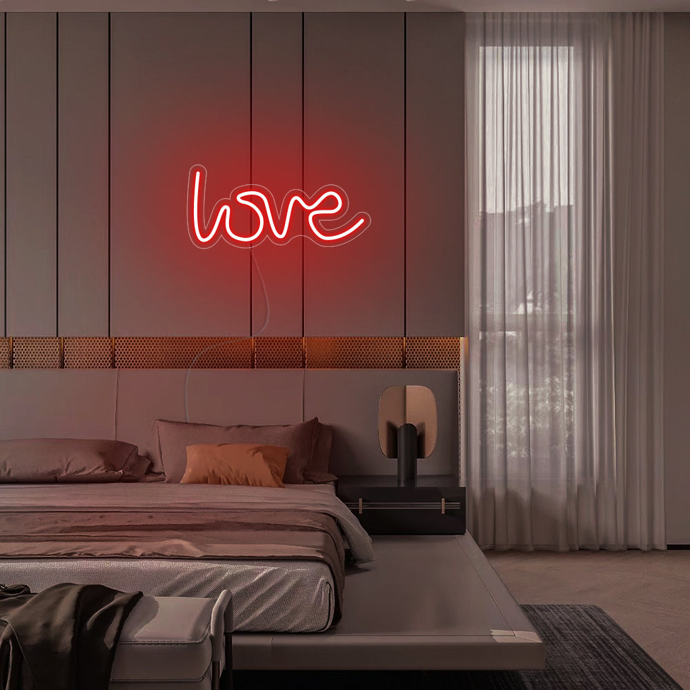 Mini LOVE LED Neon Sign in Red