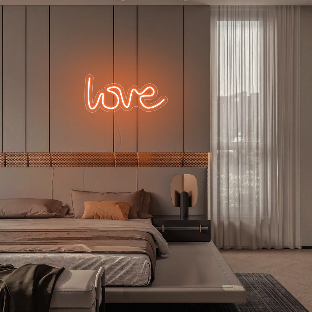 Mini LOVE LED Neon Sign in Orange