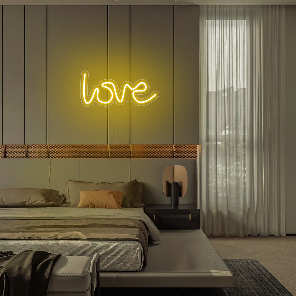 Mini LOVE LED Neon Sign in Green