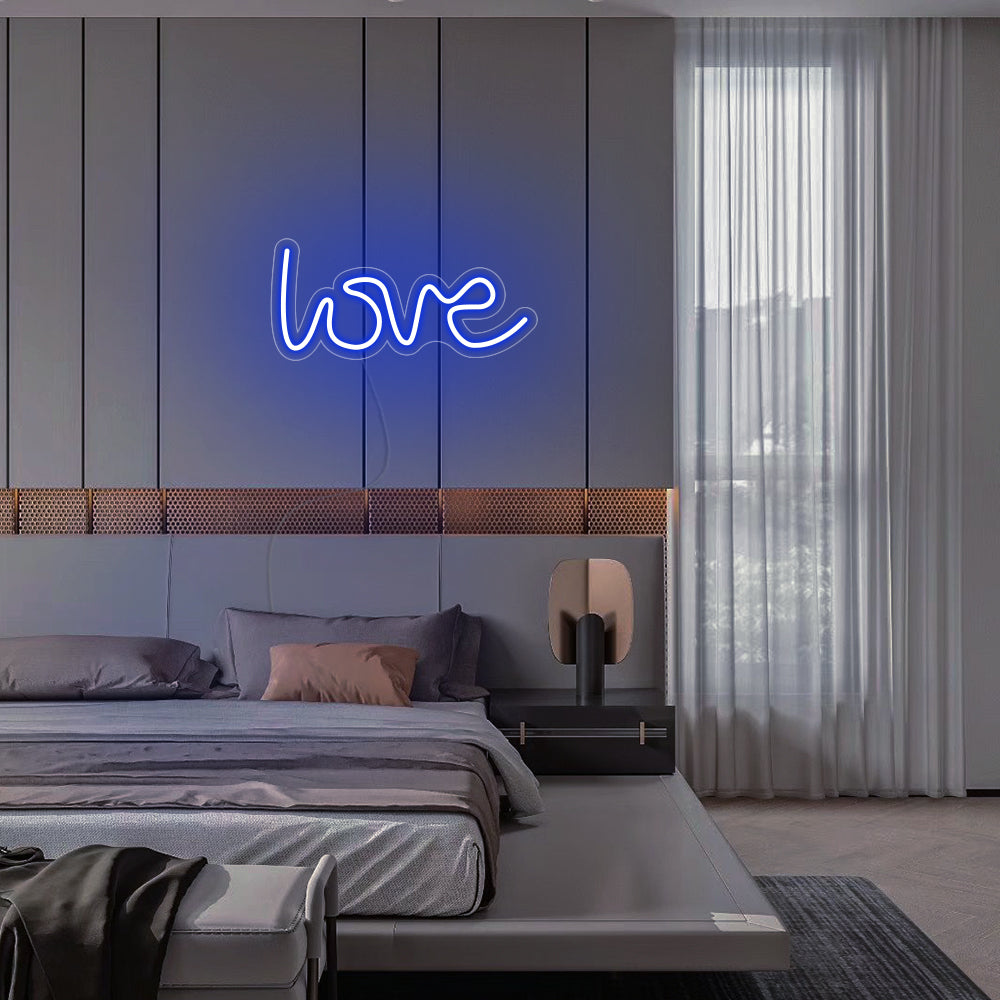 Mini LOVE LED Neon Sign in Blue