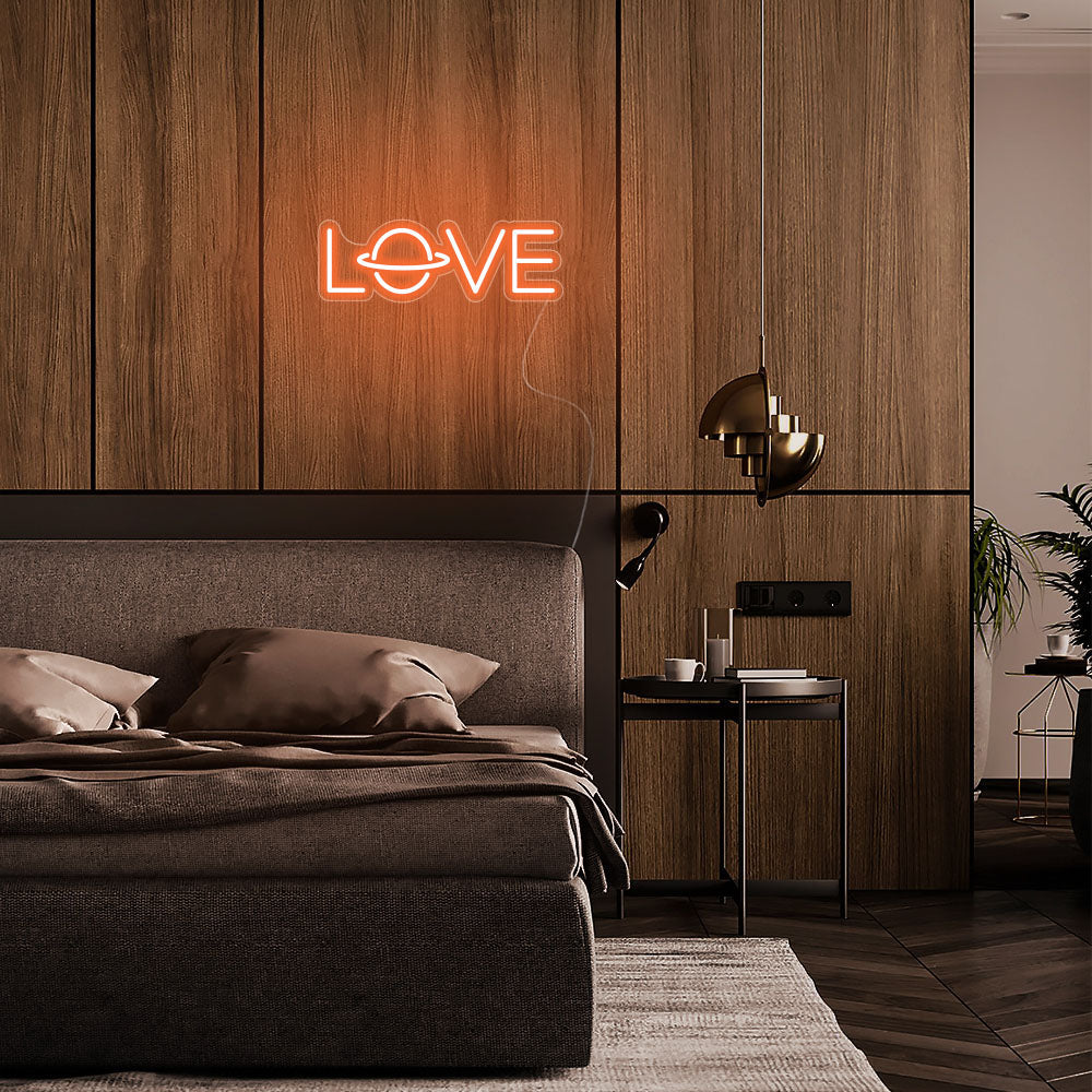 Mini Love Script LED Neon Sign in Purple