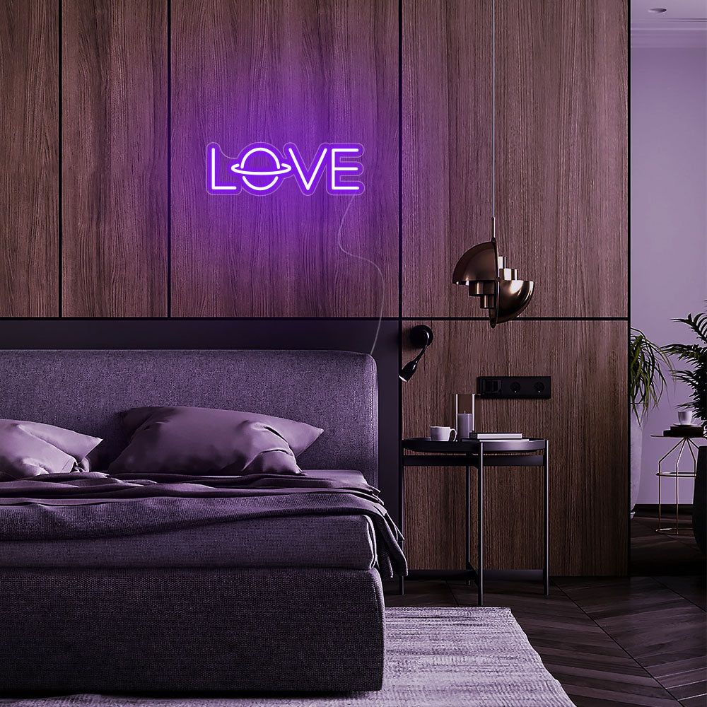 Mini Love Script LED Neon Sign in Ice Blue