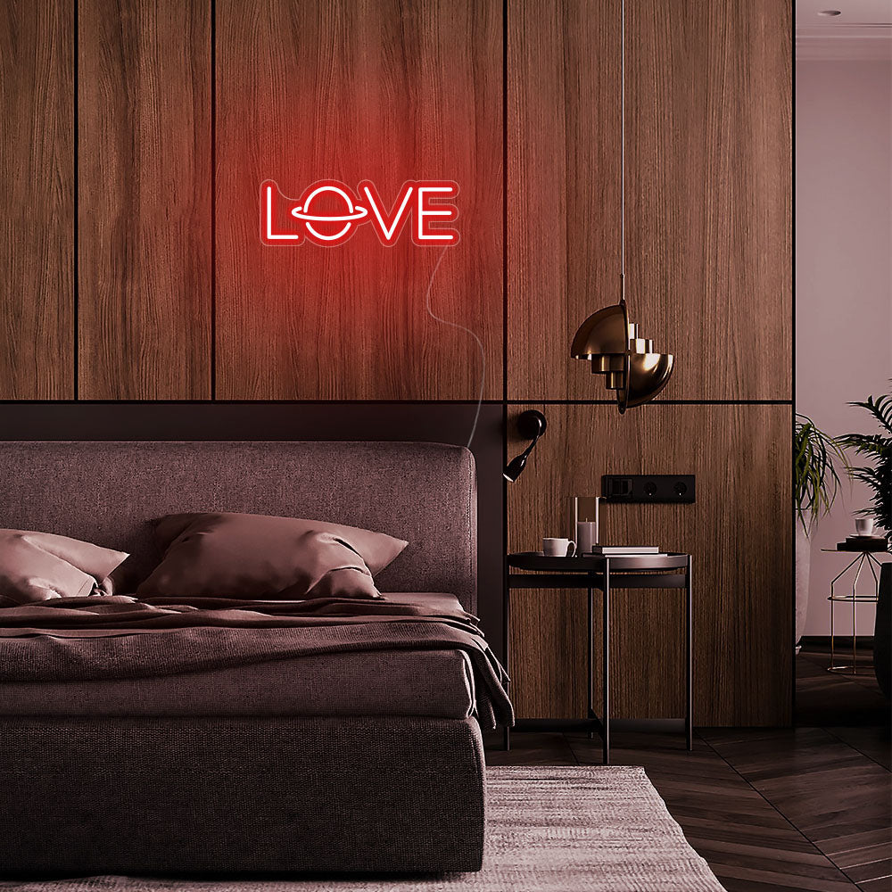 Mini Love Script LED Neon Sign in Blue