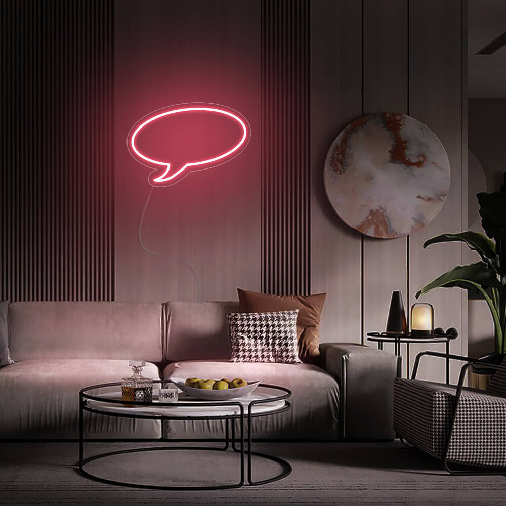 Mini Message Bubble LED Neon Sign in Light Pink