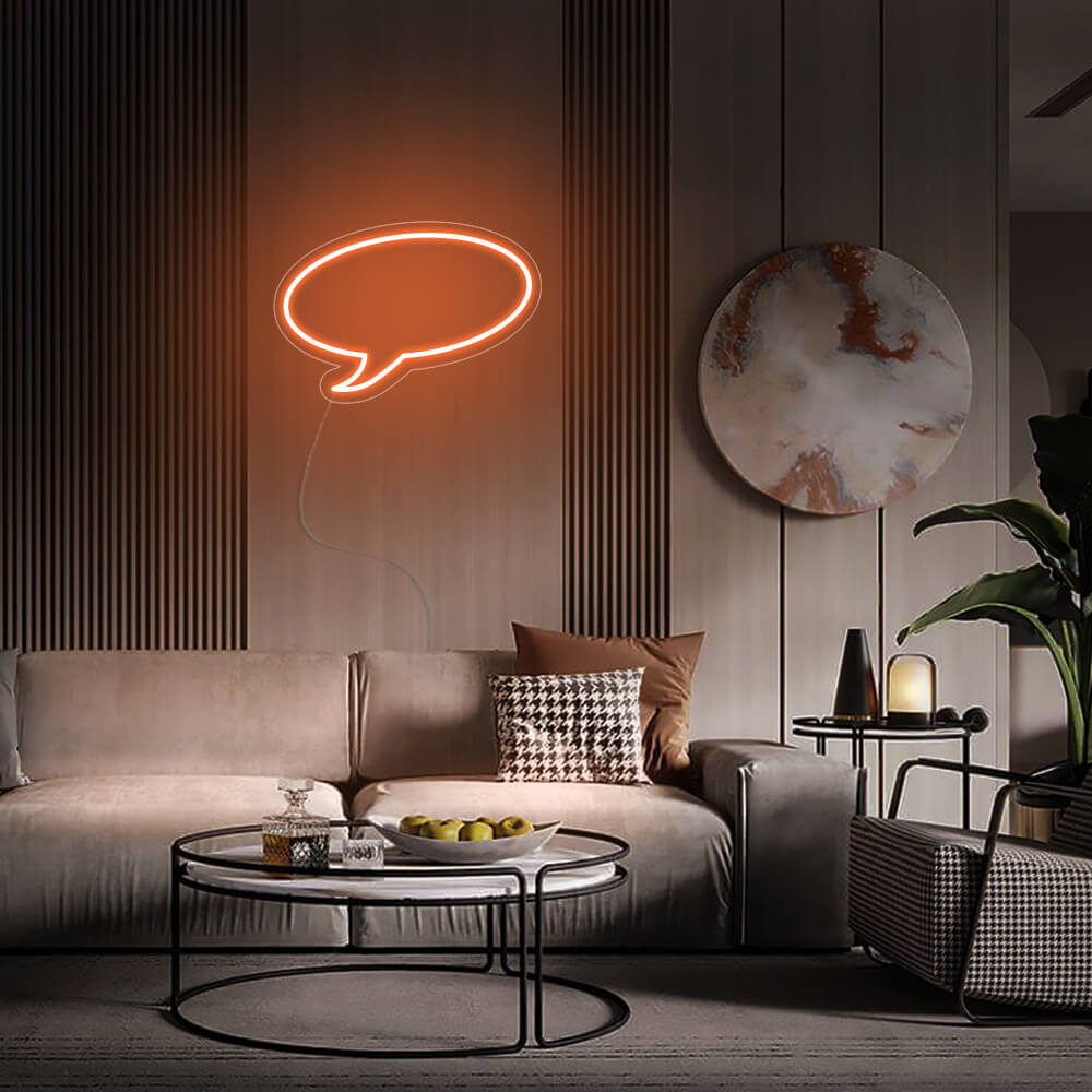 Mini Message Bubble LED Neon Sign in Orange