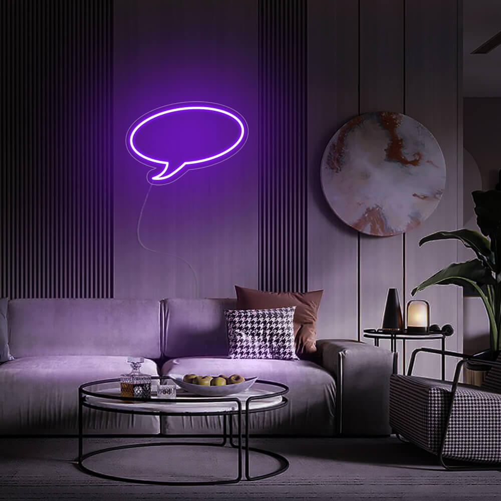 Mini Message Bubble LED Neon Sign in Purple