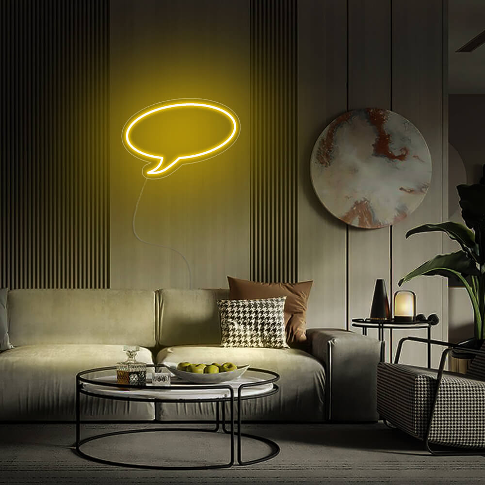 Mini Message Bubble LED Neon Sign in Yellow