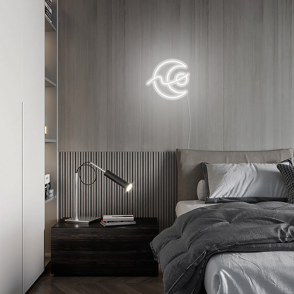 Mini Moon Phases LED Neon Sign in Cool White