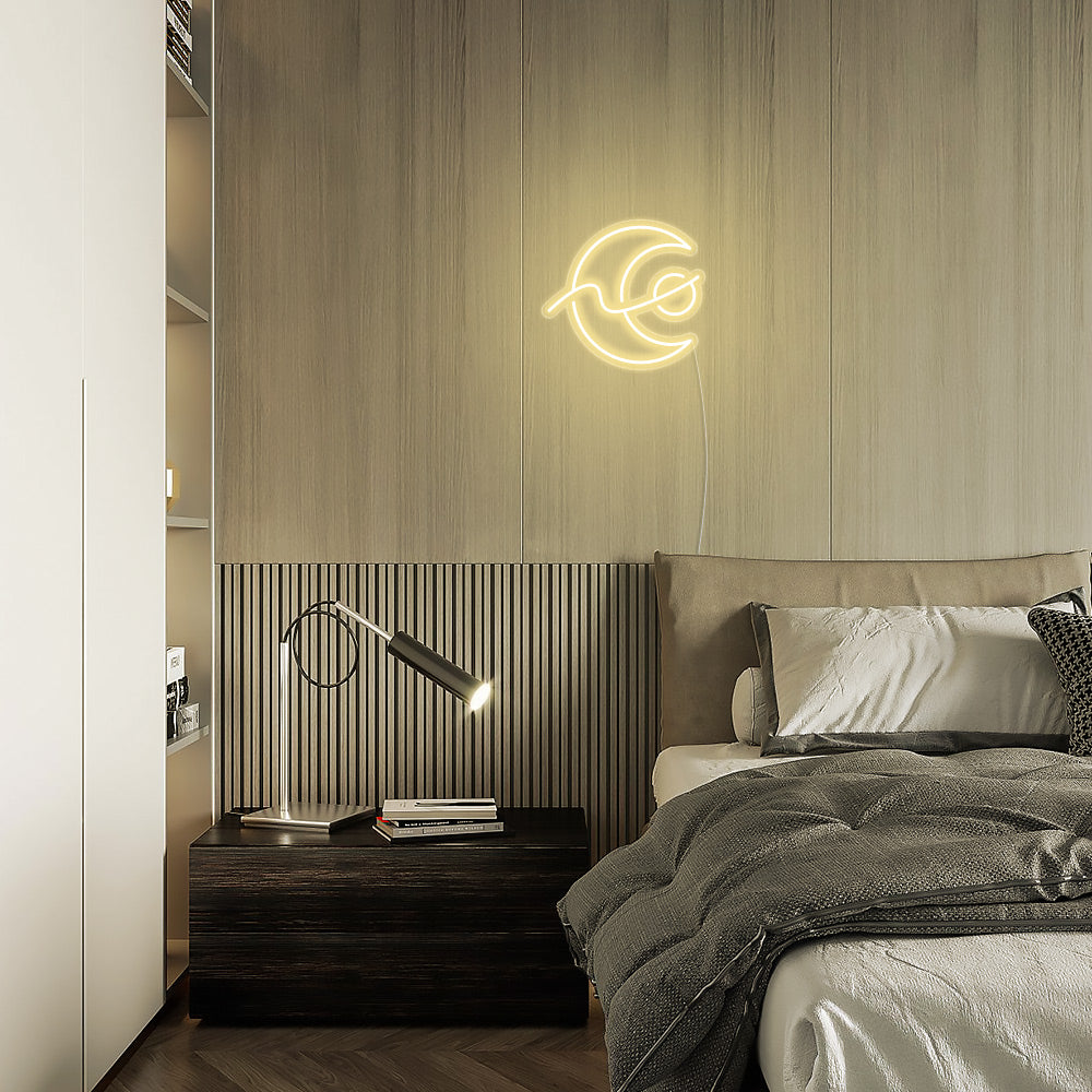 Mini Moon Phases LED Neon Sign in Warm White