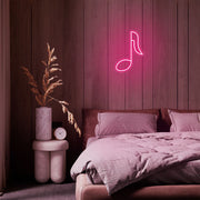 Mini Music Note LED Neon Sign in Hot Pink