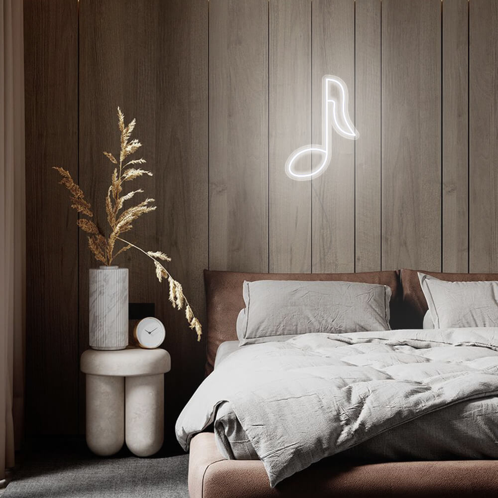 Mini Music Note LED Neon Sign in Cool White