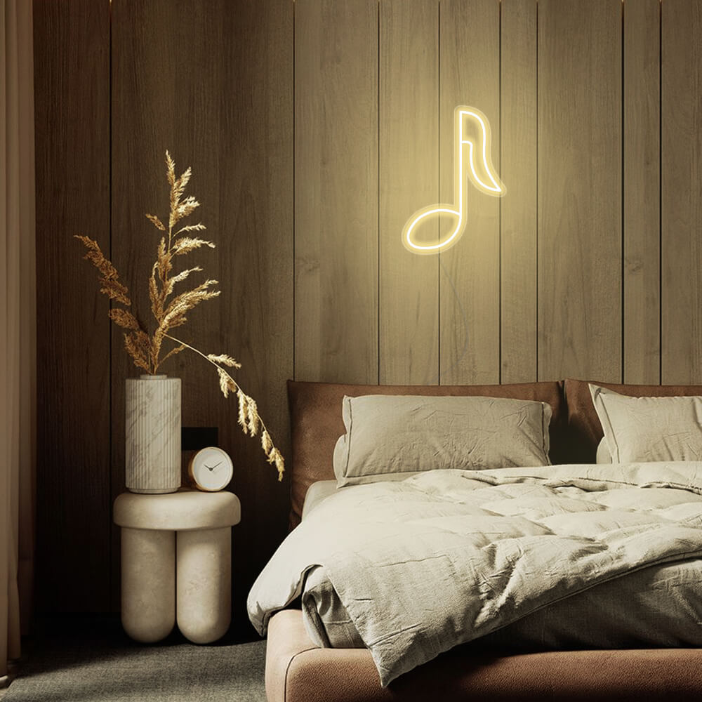 Mini Music Note LED Neon Sign in Warm White