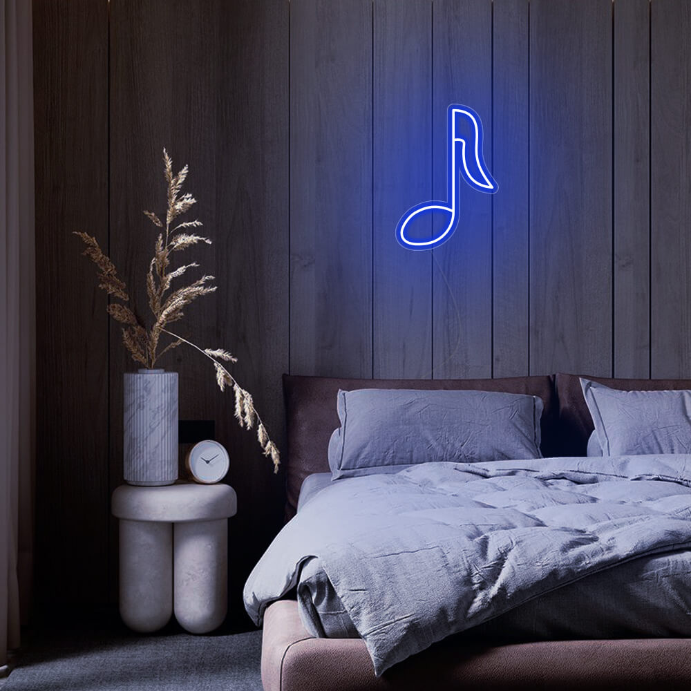 Mini Music Note LED Neon Sign in Blue