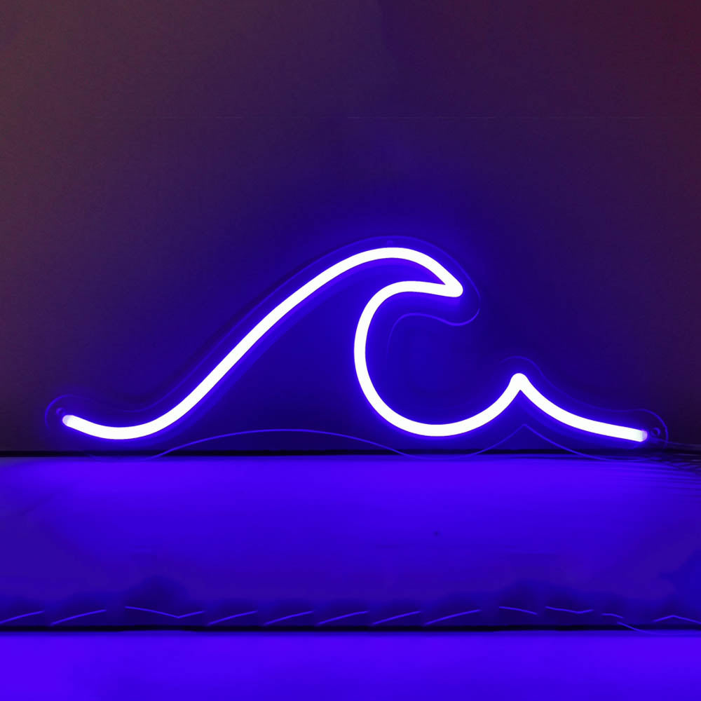 Mini Ocean Waves LED Neon Sign in Hot Pink