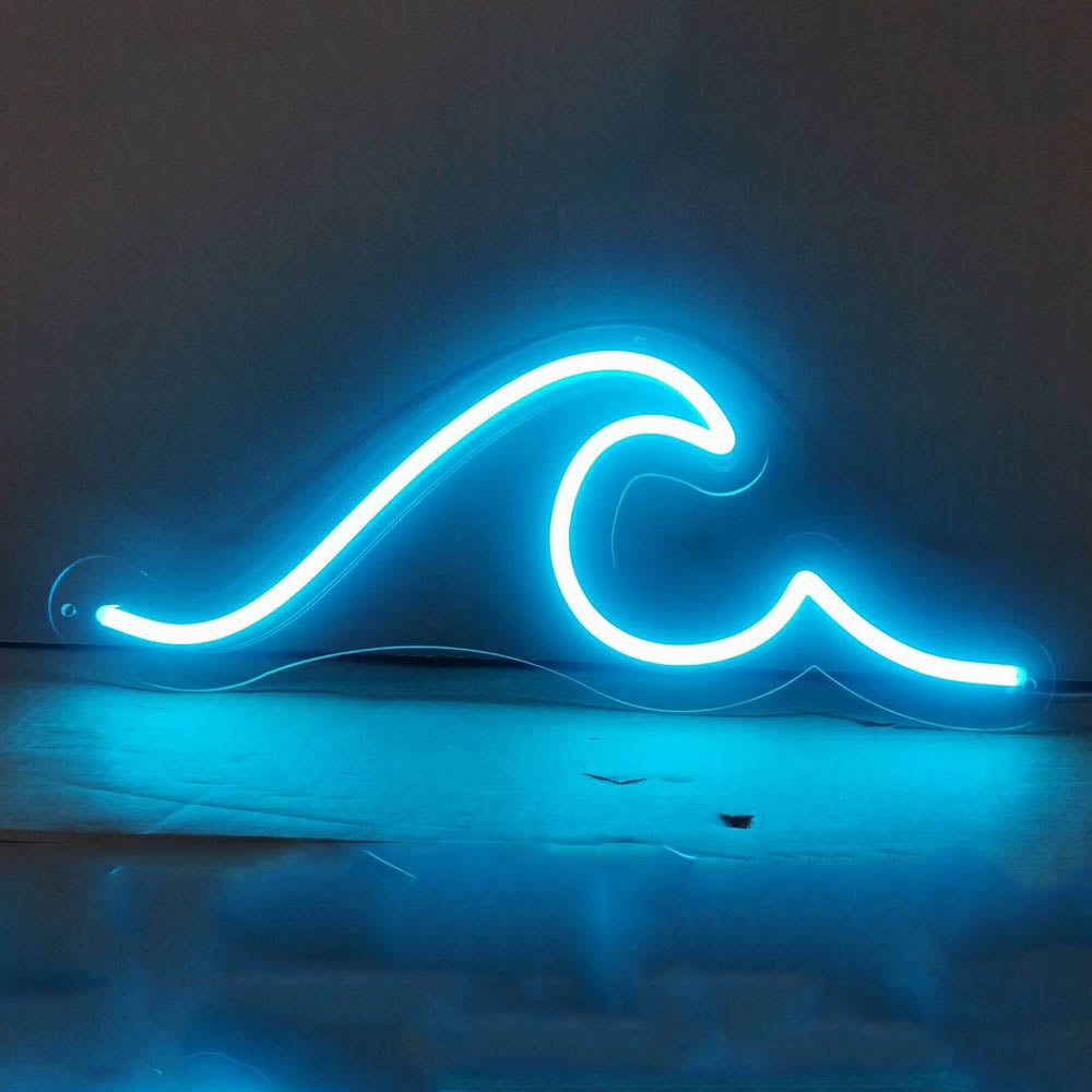 Mini Ocean Waves LED Neon Sign in Light Pink