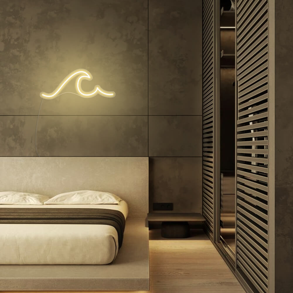 Mini Ocean Waves LED Neon Sign in Orange