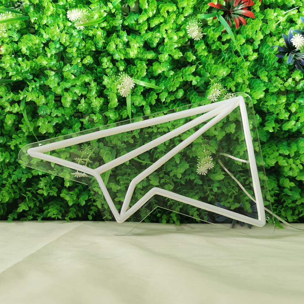 Mini Paper Plane LED Neon Sign in Cool White