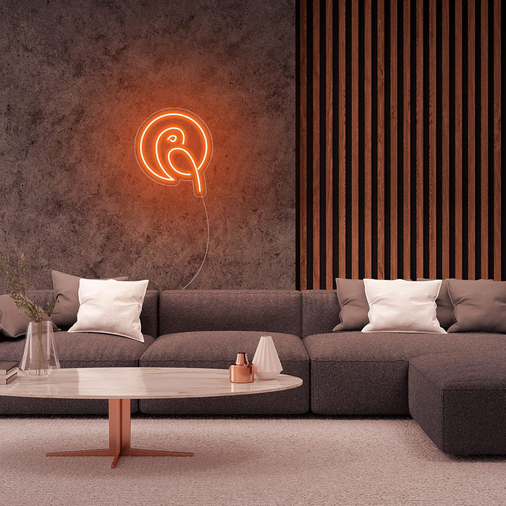 Mini Parrot LED Neon Sign in Orange