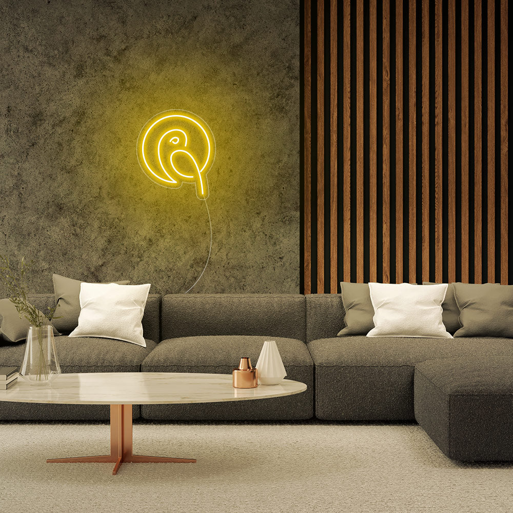 Mini Parrot LED Neon Sign in Yellow