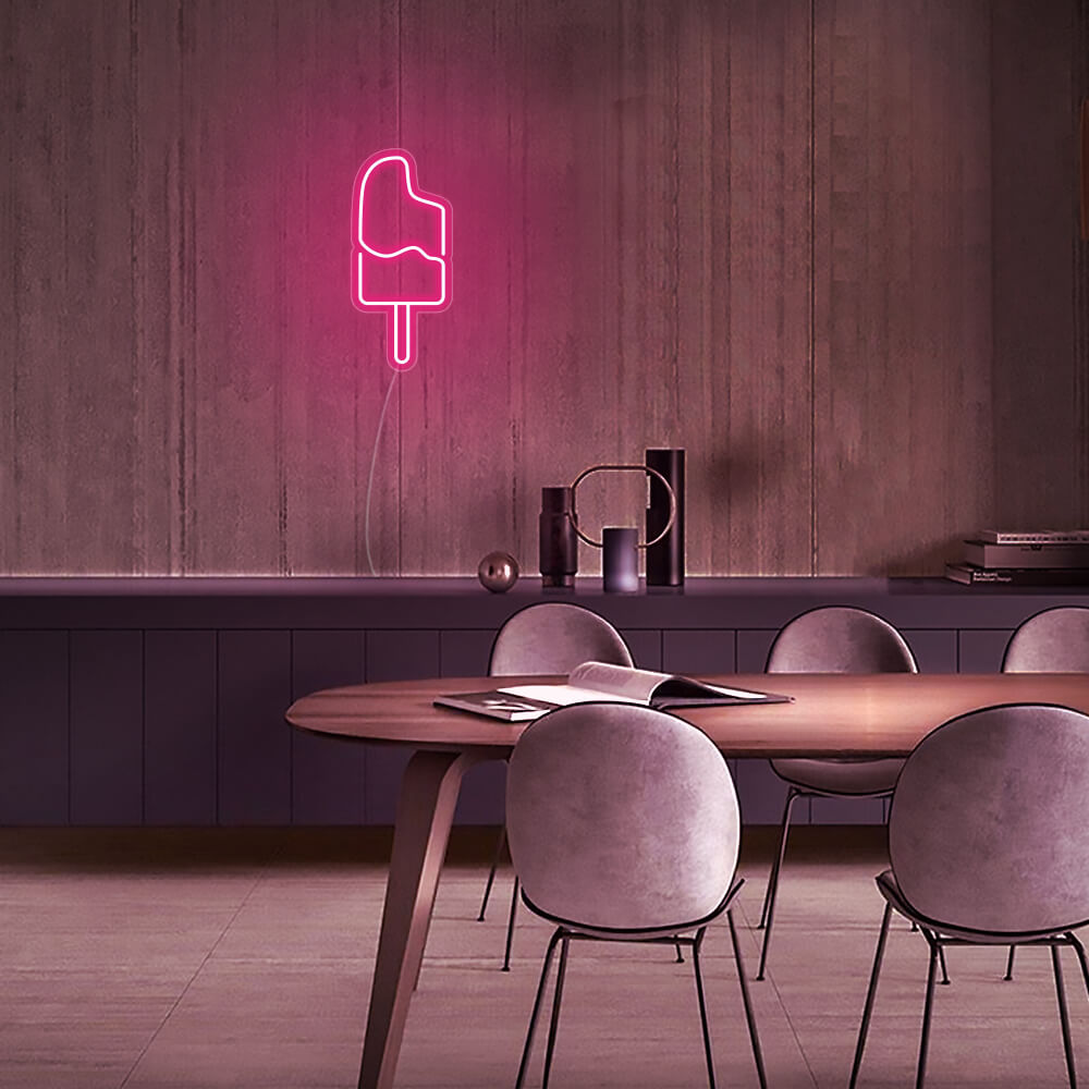 Mini Popsicle LED Neon Sign in Light Pink