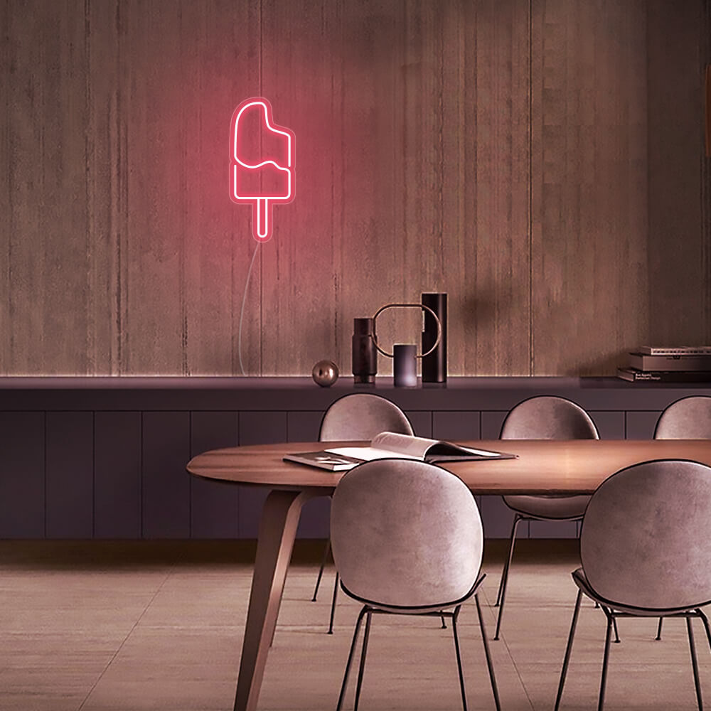 Mini Popsicle LED Neon Sign in Cool White