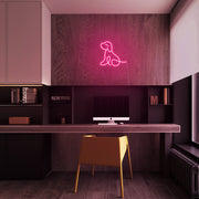 Mini Puppy LED Neon Sign in Hot Pink