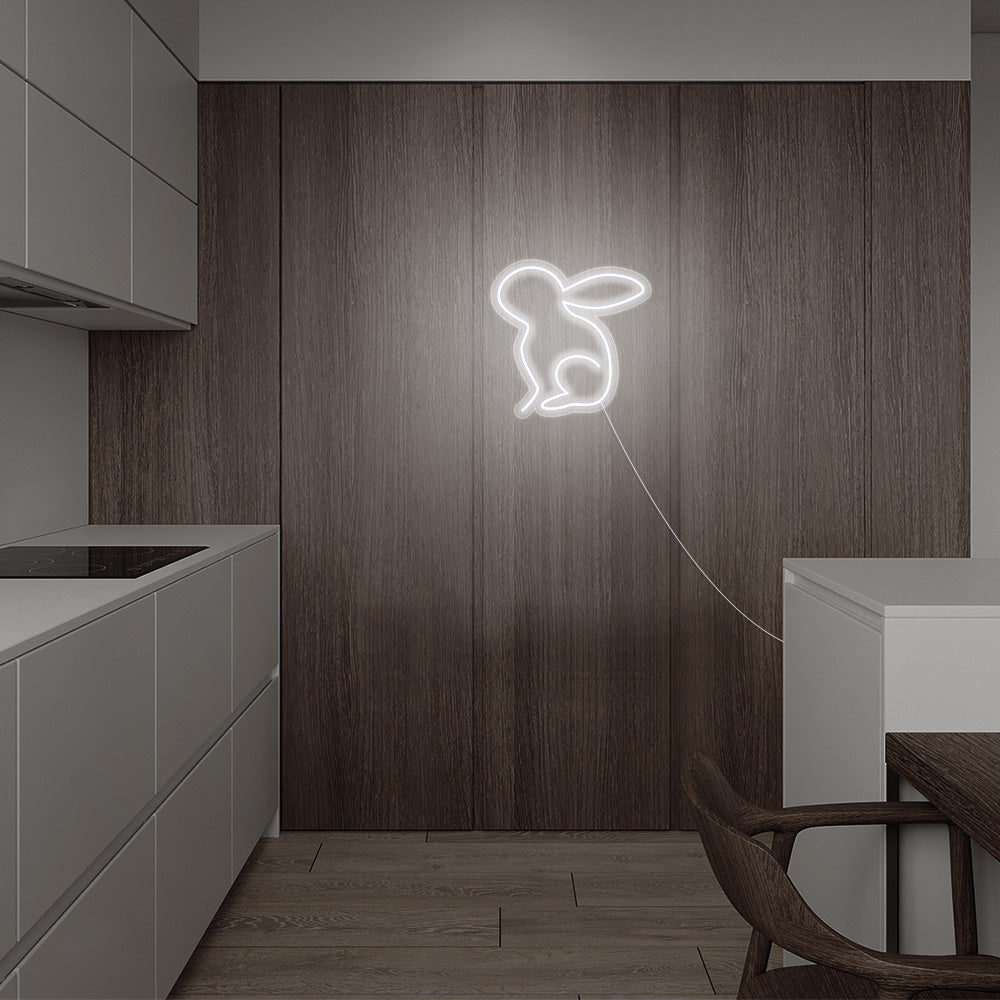 Mini Rabbit LED Neon Sign in Cool White