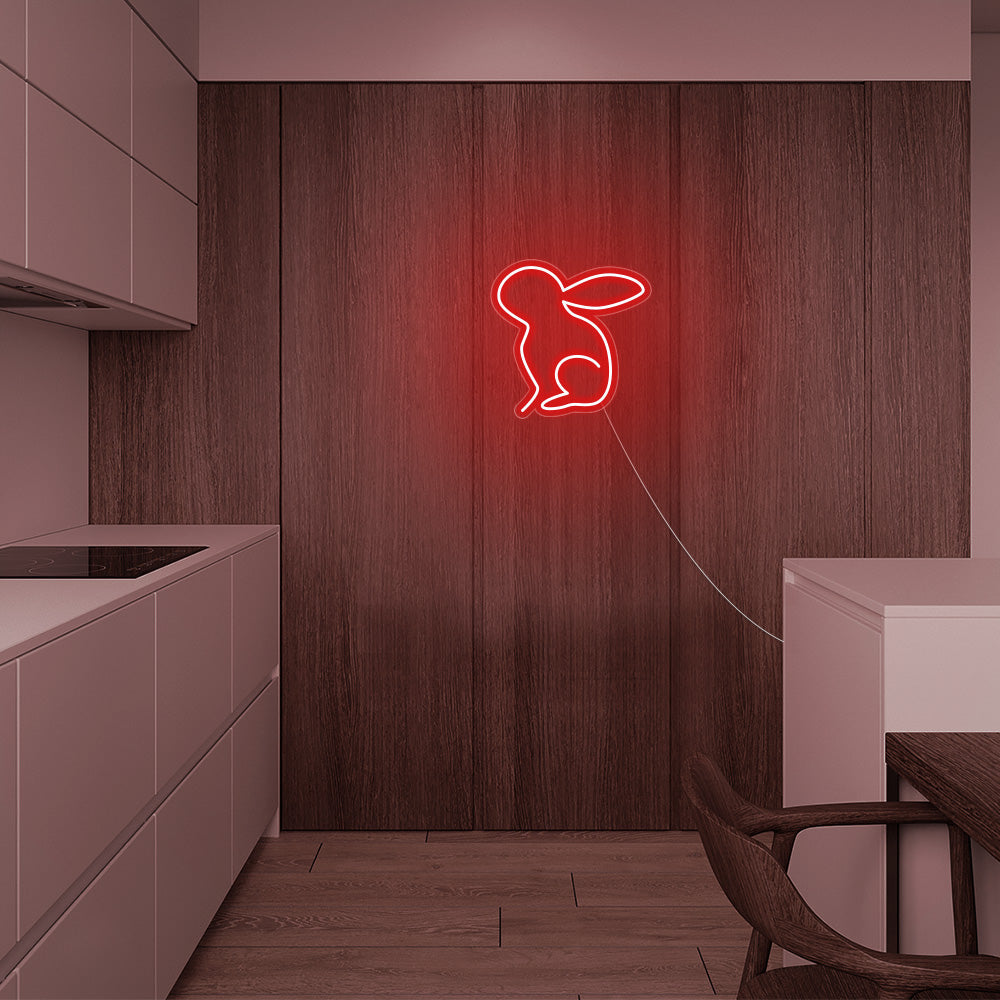 Mini Rabbit LED Neon Sign in Red