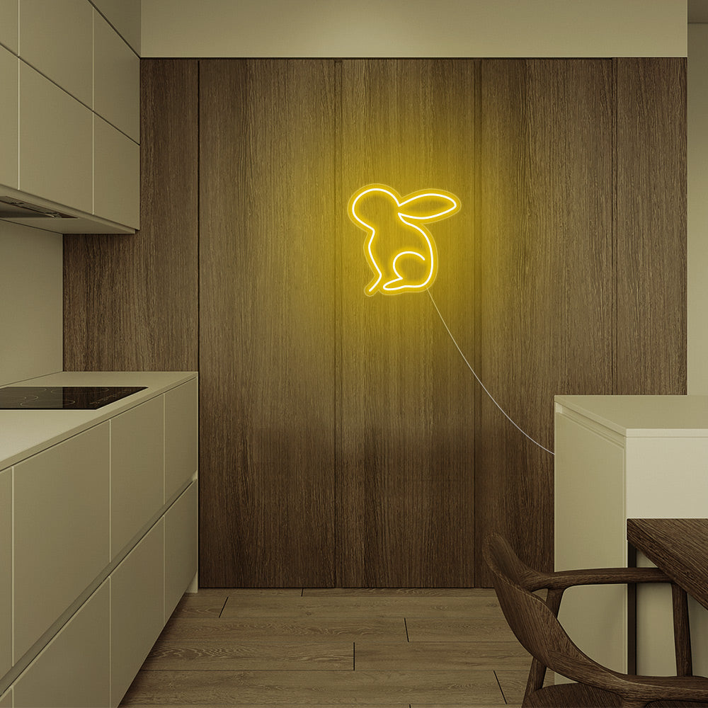 Mini Rabbit LED Neon Sign in Yellow