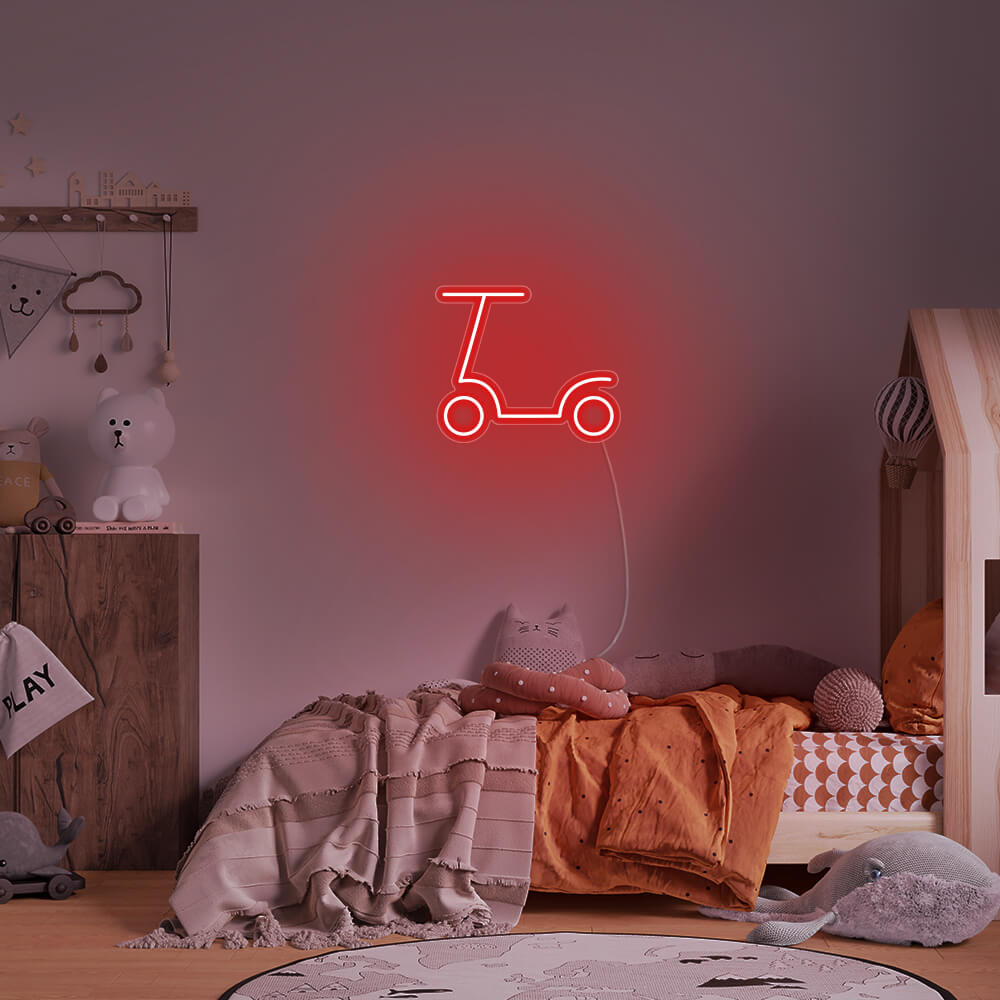 Mini Scooter LED Neon Sign in Red