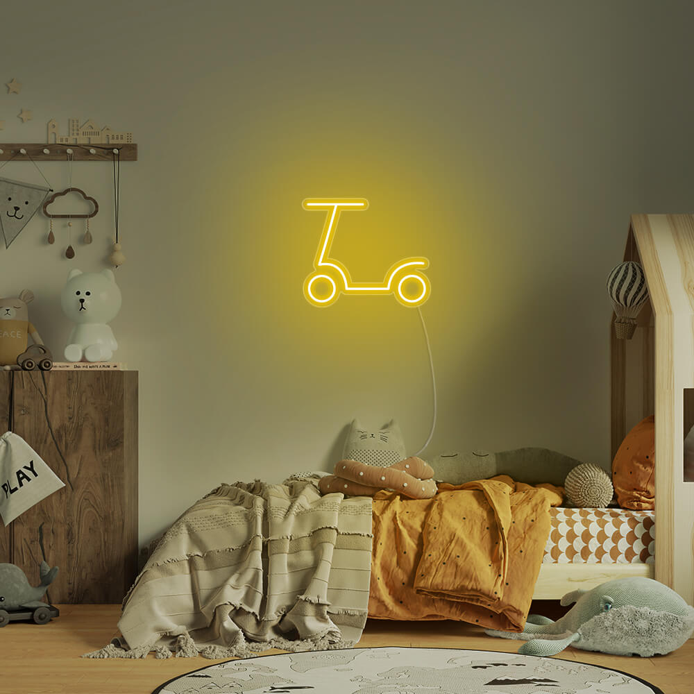 Mini Scooter LED Neon Sign in Yellow