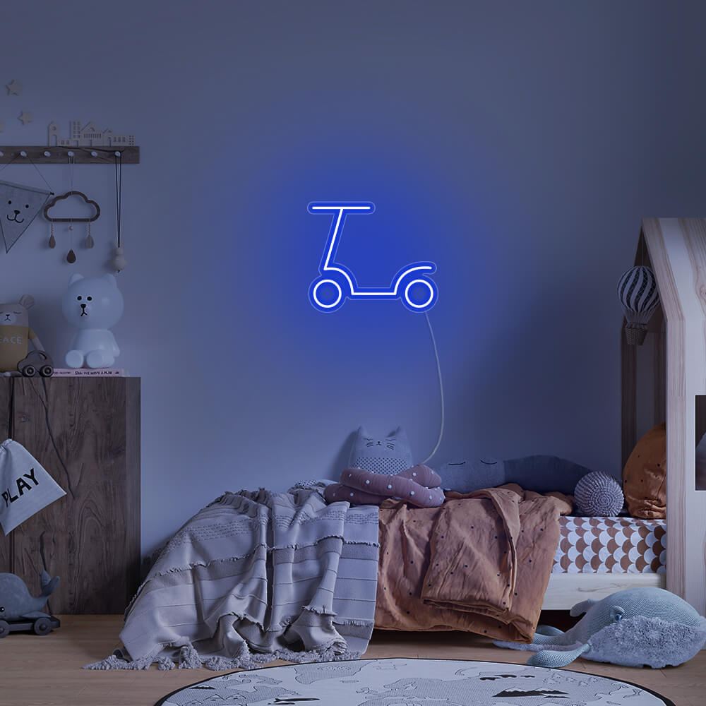 Mini Scooter LED Neon Sign in Blue