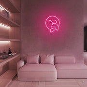 Mini Sleeping Dachshund LED Neon Sign in Hot Pink