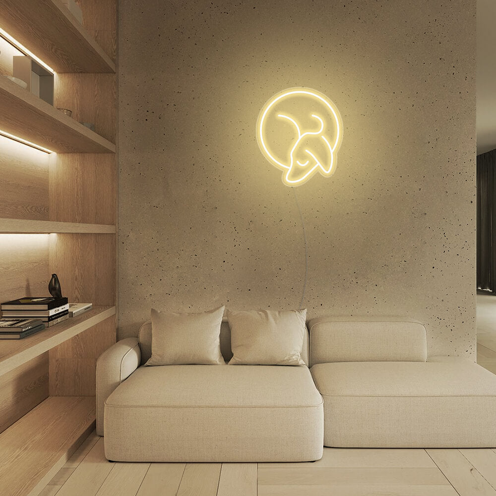 Mini Sleeping Dachshund LED Neon Sign in Warm White