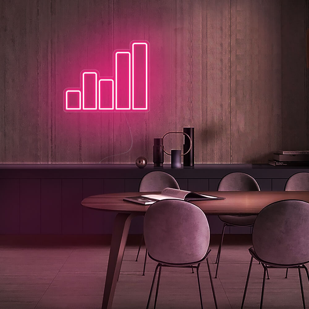Mini Sound Wave LED Neon Sign in Hot Pink