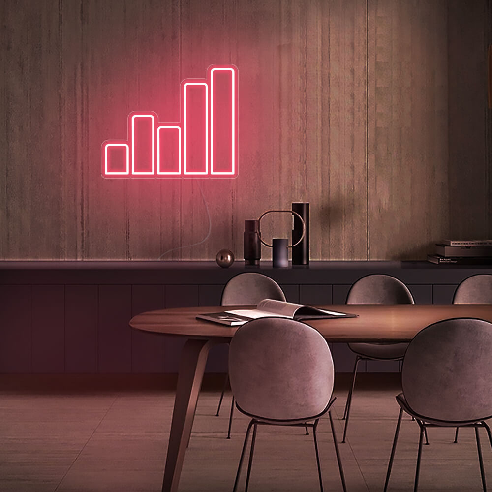 Mini Sound Wave LED Neon Sign in Light Pink