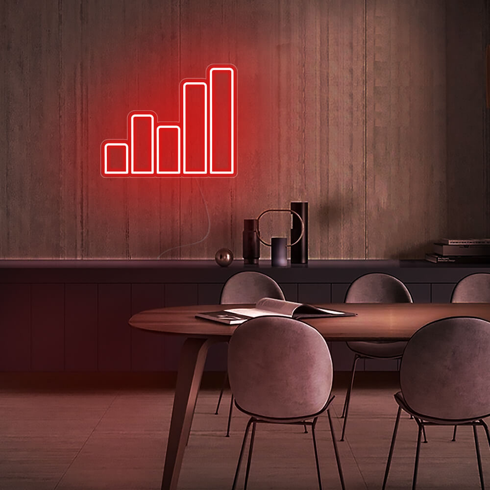 Mini Sound Wave LED Neon Sign in Red