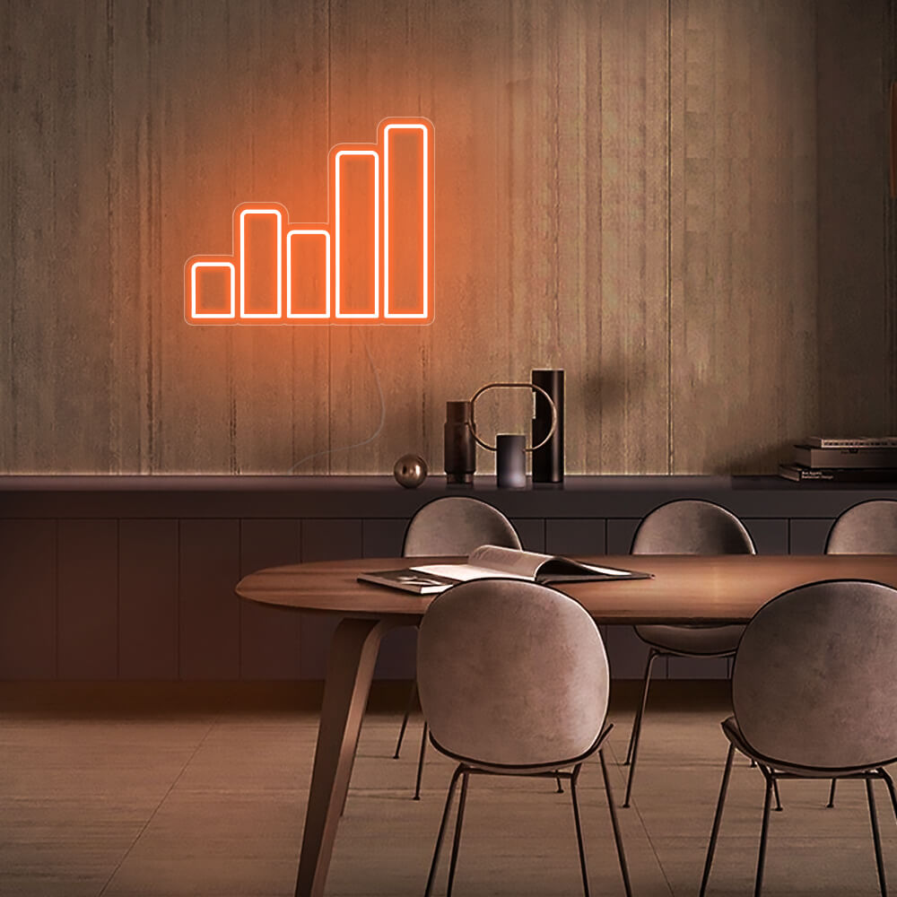 Mini Sound Wave LED Neon Sign in Orange
